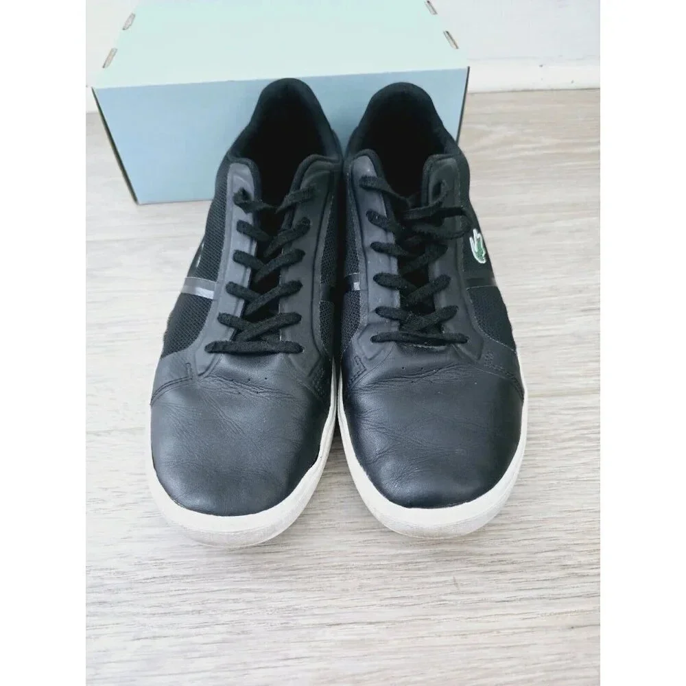 Lacoste Strideur 116 Black Low Rise Mens Lace Up Fashion Sneakers Shoes 12 - Picture 8 of 11